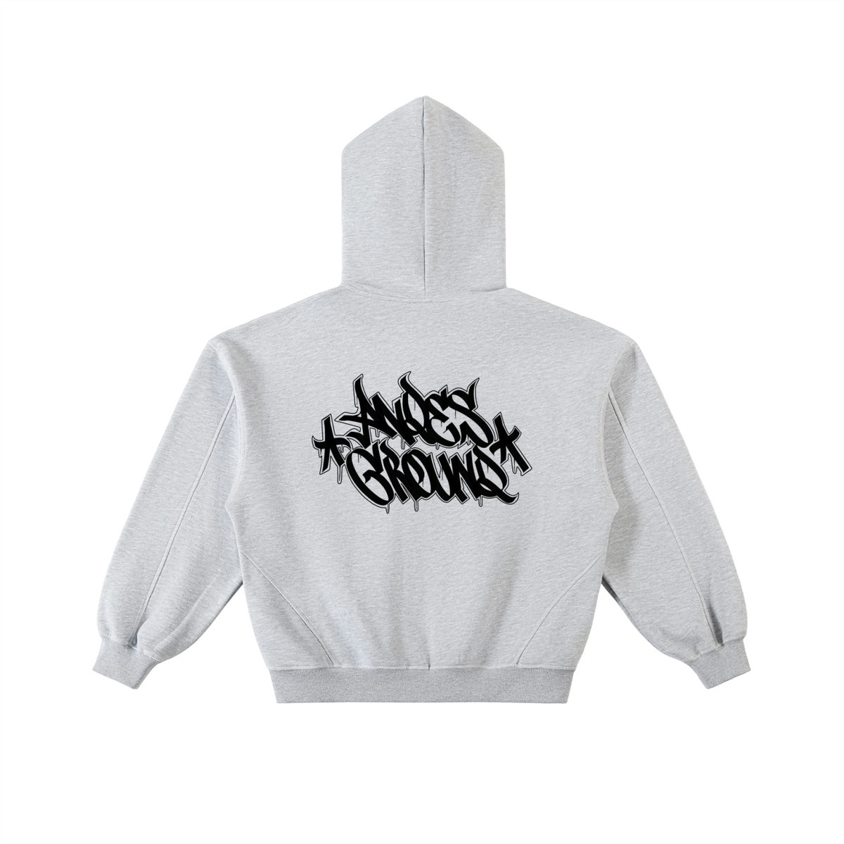 Double Tag AG Contrast-Stitched Boxy Fleece Zip Hoodie