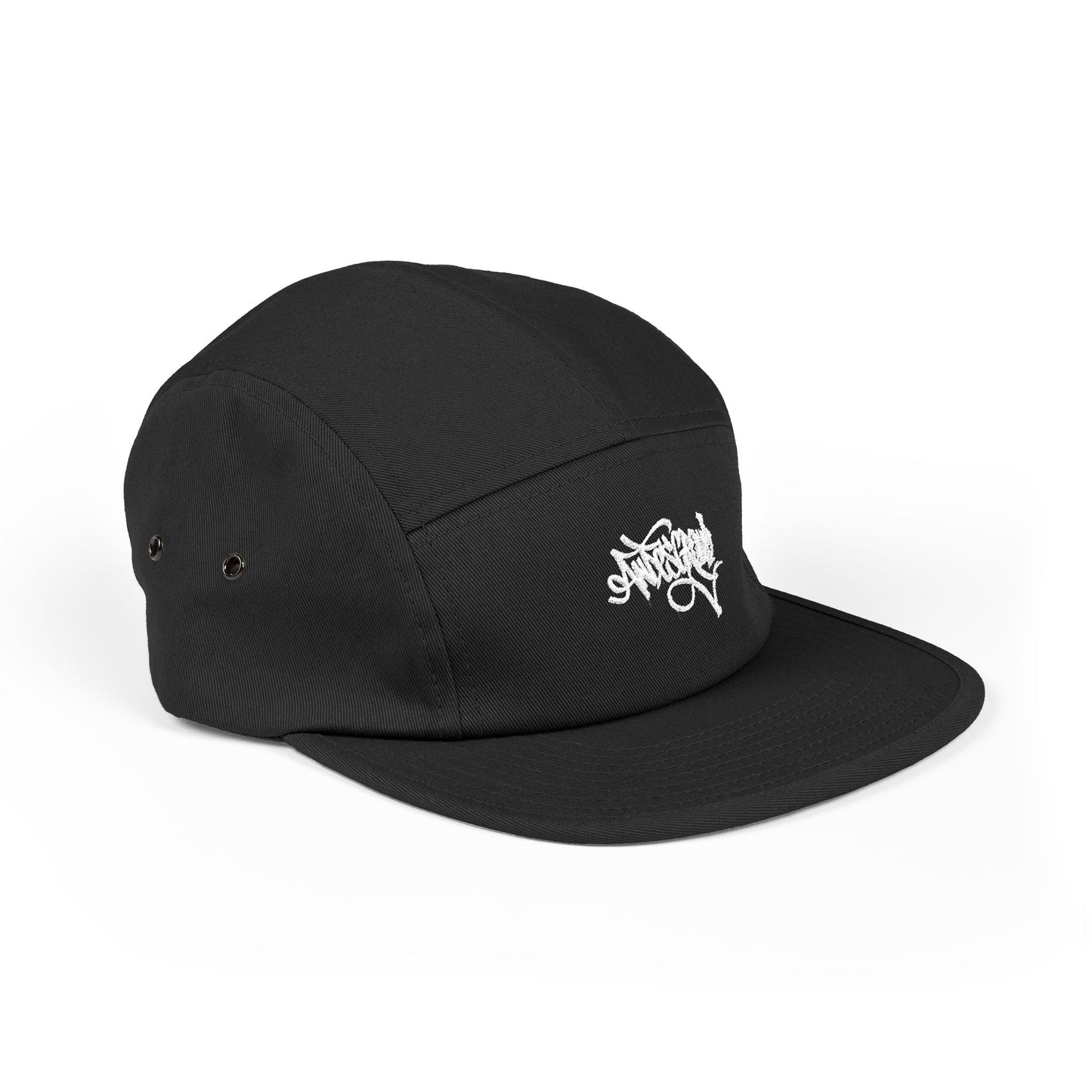 Andesground 5 Panel Cap | Embroidered Black hat