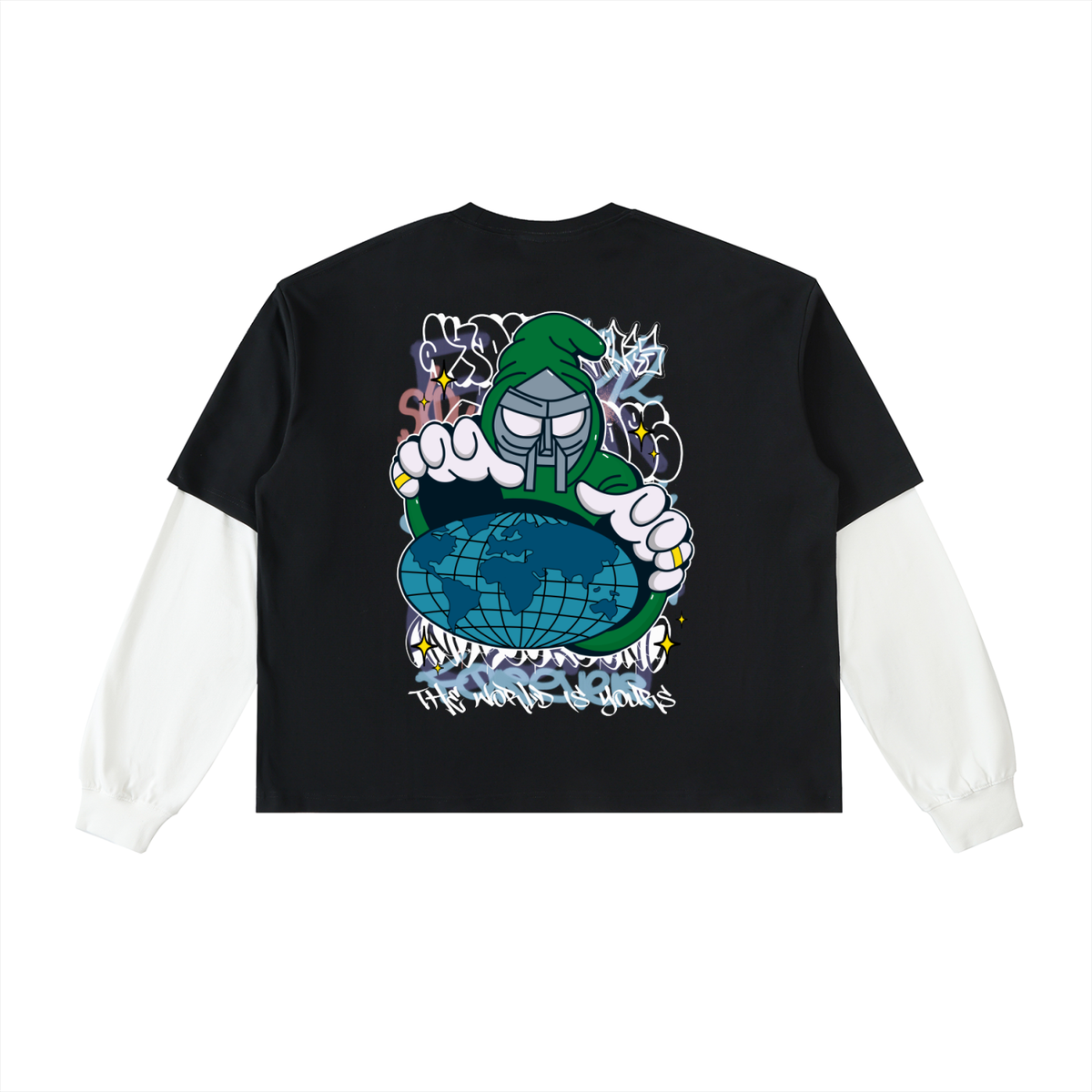 AG Doom Layered Contrast Sleeve Cotton T-Shirt