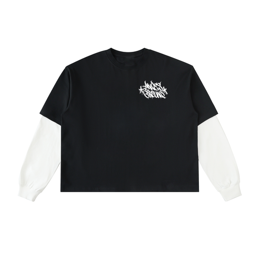 AG Doom Layered Contrast Sleeve Cotton T-Shirt